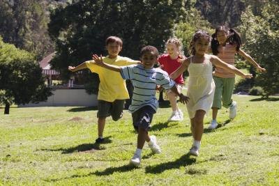 Children Playing Outside In The Park