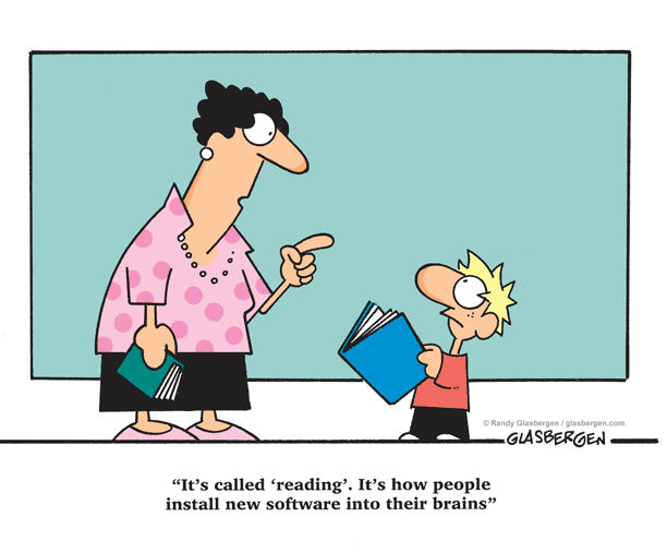 Children Reading Books Cartoon
