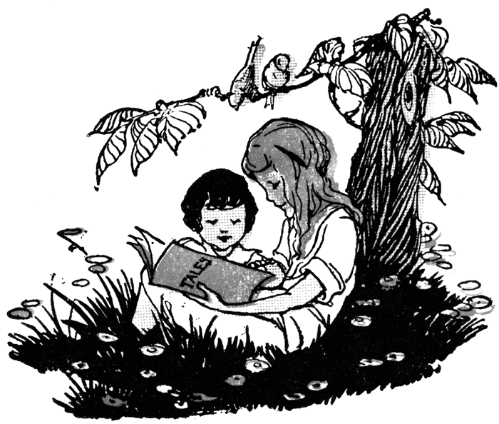 Children Reading Books Together Clip Art