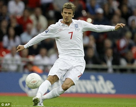 David Beckham Playing Soccer England