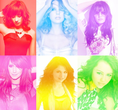 Demi Lovato And Selena Gomez And Miley Cyrus And Taylor Swift