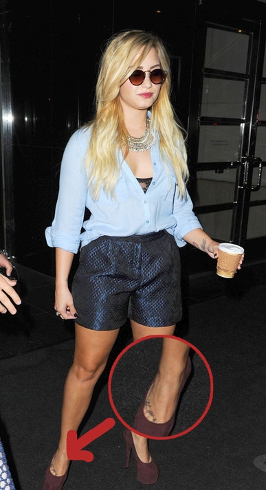 Demi Lovato Tattoo On Foot