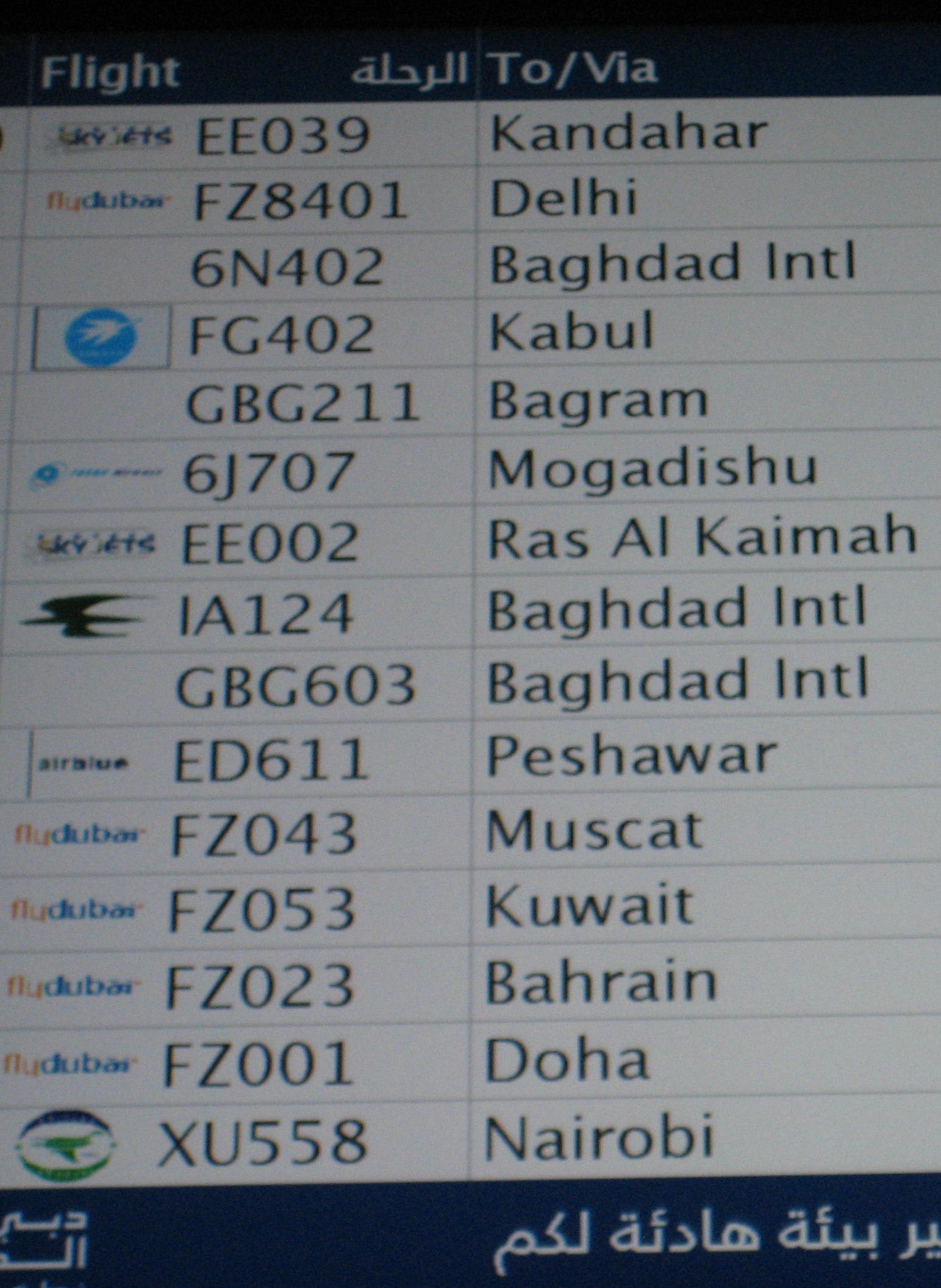 Dubai Airport Terminal 2 Flight Status