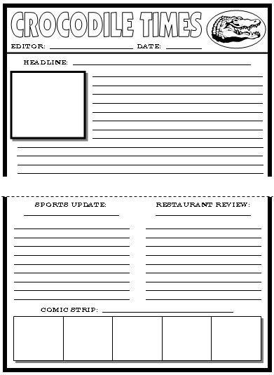 Newspaper Article Template For Kids