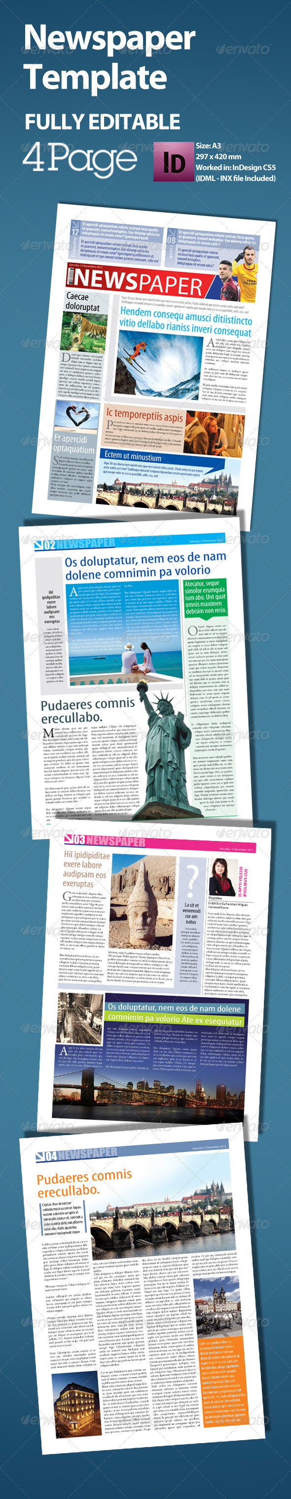 Newspaper Layout Indesign