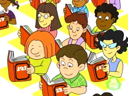 School Children Playing Cartoon