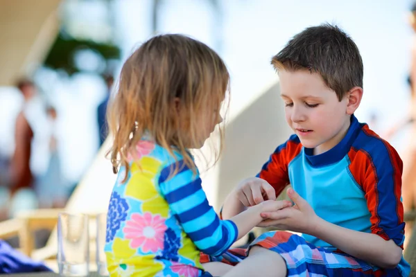 Two Children Playing Together