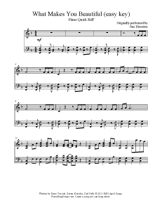 What Makes You Beautiful Sheet Music Piano Free